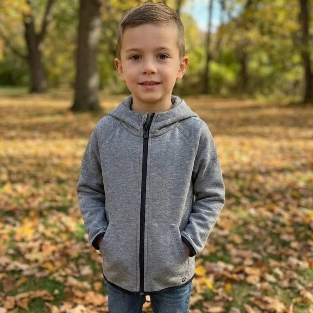 GapFit Toddler Fit Tech Moisture-Wicking Gray Heather Hoodie, Small 6/7